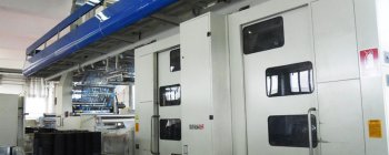 Installation en rattrapage et fourniture d'une presse flexo, 8 couleurs, d'occasion