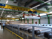 Reel storage for used Bruckner BOPP line